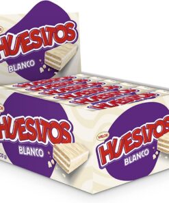 Huesitos - Pack de Barritas de Barquillo cubierto de Chocolate Blanco con Relleno de sabor Nata - Pack 36 x 20 Gramos