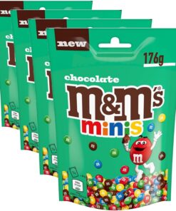 M&M's Minis Snack en Bolitas de Colores de Chocolate con Leche 176g (Paquete de 4)