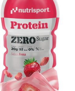 NUTRISPORT – Protein Zero | Suplementos Deportivos | Proteinas para Masa Muscular | Batidos de Proteinas de Leche | Batidos para Adelgazar| Proteinas Gym | 12x330ml (330 ml, Fresa)