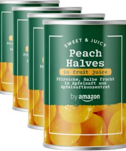 by Amazon Mecolotones En Mitades En Zumo De Manzana, 411g (Paquete de 4)