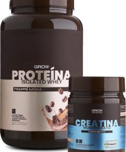 Grow Wellness Lote Proteína Aislada Frappé Moka 1 kg + Creatina Monohidrato Creapure 250 g | Proteína Whey Isolate CFM, Sabor Moka y Creatina Sabor Neutro