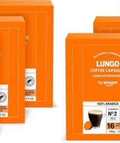 by Amazon Cápsulas De Café Lungo, en cápsulas compatibles con dolce gusto, 48 cápsulas (3 paquetes de 16) (Paquete de 2)