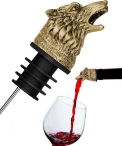 Vertedor De Vino Con Cabeza De Lobo Dosificador Para Botellas De Licores De | Vertedor Licor Difusor Aireador De Vino Para Hombres Novio Y Amigos