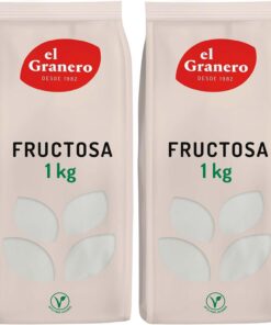 El Granero Integral - Fructosa - 1 kg - Endulzante Natural y Saludable - Fuente de Energía - Bajo Índice Glucémico - Ideal para Repostería - Apta para Veganos (Paquete de 2)