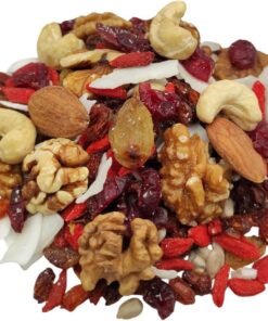 Mezcla de Superalimentos Crudos y Sin Sal Desayuno mix Frutos Secos y Bayas Saludables (220 gramos)