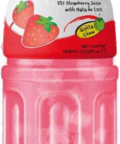 Mogu Mogu Jugo de Frutas con Nata De Coco, 10.82 Fl Oz (Fresa, Paquete de 12)