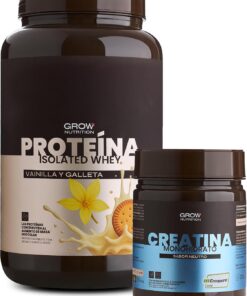 Grow Wellness Lote Proteína Aislada Vainilla y Galletas 1 kg + Creatina Monohidrato Creapure 250 g | Whey Isolate CFM y Creatina Neutra