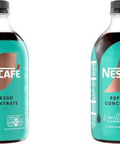 NESCAFÉ Espresso Concentrate Vainilla, con café Arábica y sabor vainilla, Concentrado de café líquido para iced coffee y lattes, Botella 500 ml (Paquete de 2)
