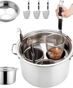 Cocinero para pasta con cesta de seda | Utensilios de cocina de acero inoxidable | Juego de cocina para pasta y fideos | para preparadores de hogar preparación de comidas reunión familiar