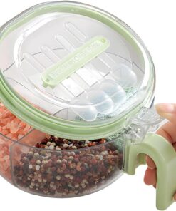 Envases para Especias Organizadora Transparente con 4 Compartimentos para | Organizador de Condimentos con Tapa y Cuchara Para Camping, Senderismo, Picnic, Cocinar, Barbacoa, Hogar, Cocina