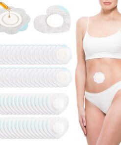 Gosknor Castor Oil Patches, Heart & Plum Blossom Castor Oil Pack Wrap Self-Adhesive Waterproof Spunlace Cloth Belly Button Wrap Pads for Women (Oils Not Included)