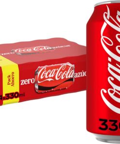 Coca-Cola Zero Azúcar Refresco de Cola Pack 24 x 330 ml | Bebida de cola sin azúcar, bajo en calorías, excelente para casa, fiestas y reuniones