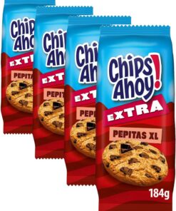 Chips Ahoy! Extra Pepitas XL Galletas Cookies Americanas con Pepitas Extra Grandes de Chocolate 184g (Paquete de 4)