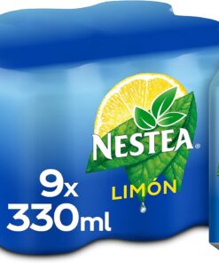 Nestea Té Negro Limón, Bajo en calorías, Pack 9 latas de 330ml