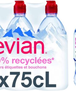 Evian Agua Mineral Natural Botellas Pack de 6 x 75 cl