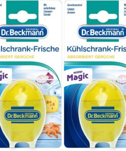 Dr. Beckmann Refrigerator Fresh | Desodorante para nevera | Neutraliza eficazmente los olores | con extracto de lima natural y alcohol orgánico | 40 g (Paquete de 2)