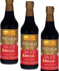 Lee Kum Kee Salsa De Soja Clara (Original De China, Elaborada Naturalmente, Sin Potenciadores Del Sabor, Sabrosa) 590 g (Paquete de 3)