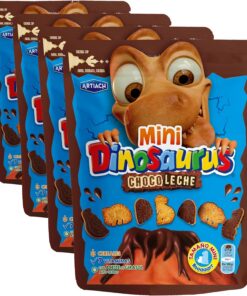 Mini Dinosaurus Chocolate con Leche con cierre ZIP 100g (Paquete de 4)