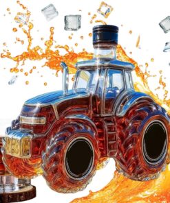 Botellas para Licor 300ml Decantador de Vidrio con Forma de Tractor | Botella de Vidrio para Vodka para Bebidas como Brandy o Bourbon, Reuniones Familiares, Celebraciones, Bodas,