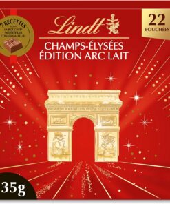 Lindt - CHAMPS-ÉLYSÉES EDITION Arc Lait – Surtido de chocolates con leche – Bombones crujientes y cremosos – Ideal para Navidad, 235 g