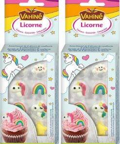 Vahine Pastelería - Deco De Azúcar Unicornio - Decoración Comestible Para Pastel De Cumpleaños Y Cupcakes - X, 8 Gramo (Paquete de 2)