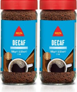 Delta Cafés Soluble Descafeinado Frasco - Café sin Cafeína - Notas Caramelo y Frutos Secos - Notas de Caramelo y Frutos Secos - 100 g (Paquete de 2)