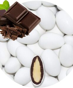 EinsSein Peladillas de Almendra Chocolate negro blanco mate 500g | 80 pieza Confeti Dulce para Fiestas | Grageas para Boda Bautizo y Comunión | Cumpleaños y Eventos