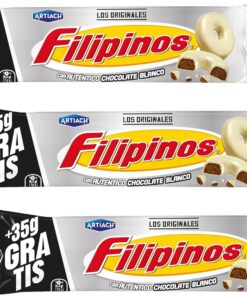 Artiach Filipinos Chocolate Blanco, 93+35g (Paquete de 3)