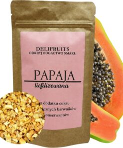 PAPAJA LIOFILIZADO 500 G DELIFRUITS GRYS FRUTA SALUDABLE, FRUTA LIOFILIZADA Y FRUTOS SECADOS SIN AZÚCAR Y SIN CONSERVADOS