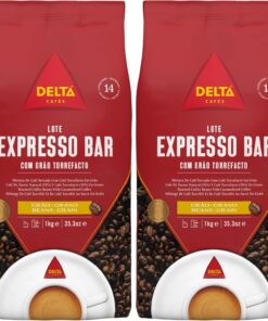 Delta Cafés espresso Bar - Café en Grano - Estimula los Sentidos - Aroma de Centroamérica y Robusta Africana - 1 kg (Paquete de 2)