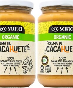Drasanvi ECOSANA CREMA DE CACAHUETE CERTIFICADO BIO by - Fuente de proteínas - Alto contenido en fibra - 100% cacahuetes ecológicos - VEGANO - SIN GLUTEN - 350g (Paquete de 2)