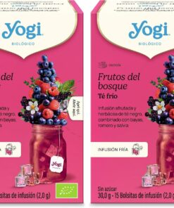 Yogi Tea Cold Brew Frutos del Bosque - Infusión Fría Natural, 15 Bolsitas, Bebida Refrescante Sin Azúcar, Té Helado Saludable (Paquete de 2)