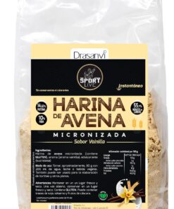 SPORT LIVE Harina de Avena Micronizada Vegana 1kg | Alta en Fibra | Avena Instantánea para Tortitas, Batidos y Fitness | Sabor Vainilla