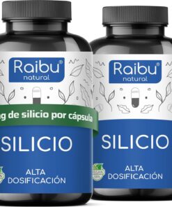 Raibu Cápsulas de Silicio Altamente Concentradas, Sin Sabor - 180 Cápsulas para 6 Meses - 667 mg de Sílice Orgánico de Extracto de Bambú (Paquete de 2)
