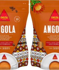 Delta Cafés Origen Angola - Café Molido - Robustos Granos Africanos Mezclados con Arábica - 220 g (Paquete de 2)