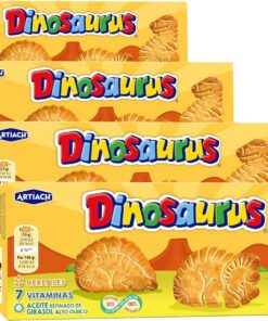 Artiach Galletas Dinosaurus Original, 185g (Paquete de 4)