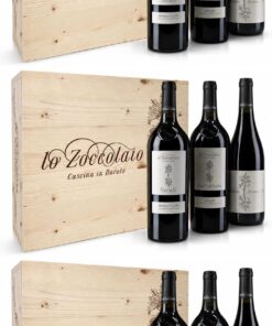 Lo Zoccolaio Barbera D'Alba+Langhe Rosso+Barolo Vino Tinto Italiano en Estuche de Madera - 3 Botellas X 750ml (Paquete de 3)