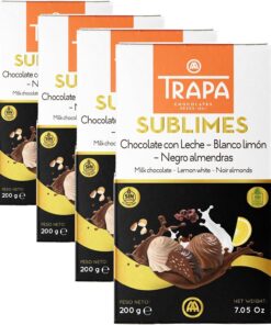 TRAPA | Surtido Bombones Sublimes | Caja de 3 Sabores, 200 g | Sin Gluten y Sin Aceite de Palma (Paquete de 4)