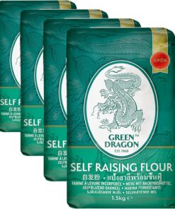 Green Dragon, Harina especial con levadura (leudante), 1500 g (Paquete de 4)