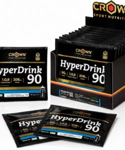 Crown Sport Nutrition HyperDrink 90 | Isotónico en Polvo 90 g Carbohidratos | Bebida Energética en Polvo con Maltodextrina y Fructosa | Ratio 1:0,8 Sodio 208 mg | Caja 8 Sobres x 93 g | Vegano