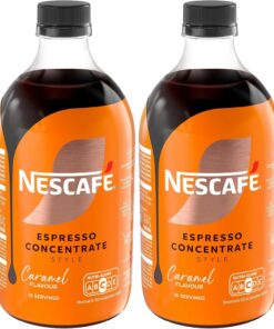 NESCAFÉ Espresso Concentrate Caramelo, con café Arábica y sabor caramelo, Concentrado líquido para iced coffee y lattes, Botella 500 ml (Paquete de 2)