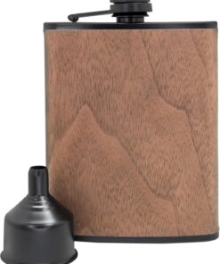 Vin Bouquet FIA 1277 Petaca Acero Inoxidable Diseño Madera 8 Oz Accesorios Bebida Licor