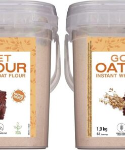 Weider Oat Gourmet. Harina de Avena Integral. Fuente de proteína con bajo contenido en azúcares. Sabor Brownie (1,9 kg) (Paquete de 2)