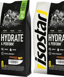 Isostar Hydrate & Perform, 800 g de Bebida Electrolítica Isotónica, Solución Electrolítica para Opimizar el Rendimiento Deportivo, Sabor Naranja, 20 raciones (Paquete de 2)