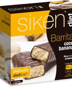 Siken Diet - Barrita Coco y Banana con Proteínas, 5 uds | Control de Peso, Rica en Proteínas, Sabor Coco y Banana, Snack, Formato Individual, 5 uds, 180 g