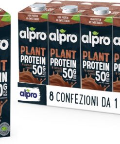 Alpro Bebida de larga duración a base de plantas con alto contenido de proteínas y soja, vegana, sin lácteos y sin lactosa, 1 litro (paquete de 8)