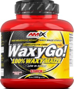 AMIX - Complemento Alimenticio WAXYGO! - Proteína en Polvo para Ganar Masa Muscular - Fórmula con Hidratos de Carbono - Recuperador Muscular - Sabor Piña - Bote de 2kg