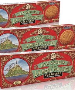 La Mère Poulard Galletas tipo sablés de mantequilla pura, delgadas y crujientes - 125g (Paquete de 3)
