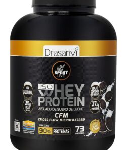SPORT LIVE Whey protein isolate | Aislado de proteína en polvo | Proteinas whey isolada de suero de leche | Proteinas que ayudan a aumentar tu masa muscular |Cookies & Cream | 2,2KG |Drasanvi | Aislado de Proteina de Rapida Absorcion con Bajo Contenido en Grasas e Hidratos, Ideal Post-Entreno, Sport Live Drasanvi