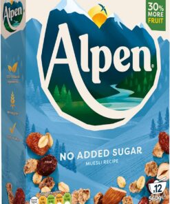 Alpen sin Azúcar- Muesli Suizo sin azúcar añadido 550g (Paquete de 10)